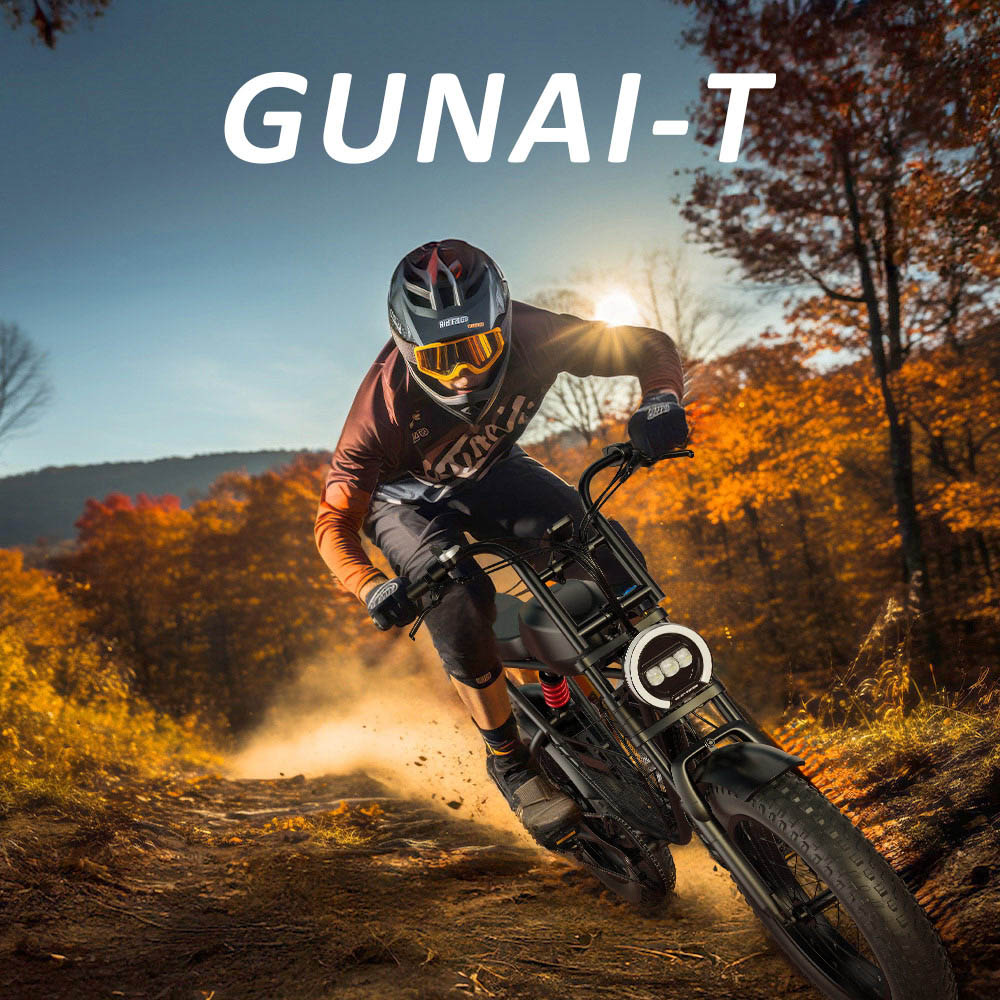 GUNAI-T Electric Bike  1000W Motor  48V 21Ah Battery  20*4 0-inch Fat Tires  60km/h Max Speed  120km Max Range  Hydraulic Disc 