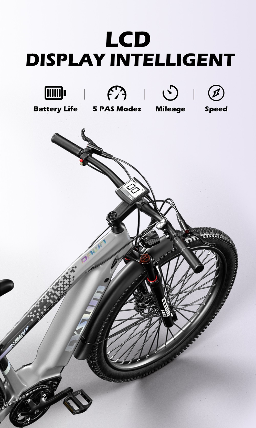 Cysum Speedy Electric Bike  500W Motor  48V 14AH Battery  27 5*2 2-inch Tire  40km/h Max Speed  65-90km Range  Hydraulic Disc B