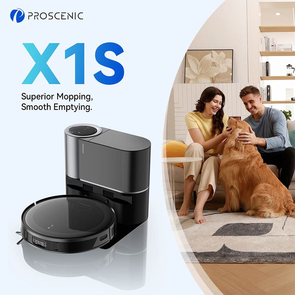 Proscenic X1S Robot Vacuum Cleaner  Black - EU Plug