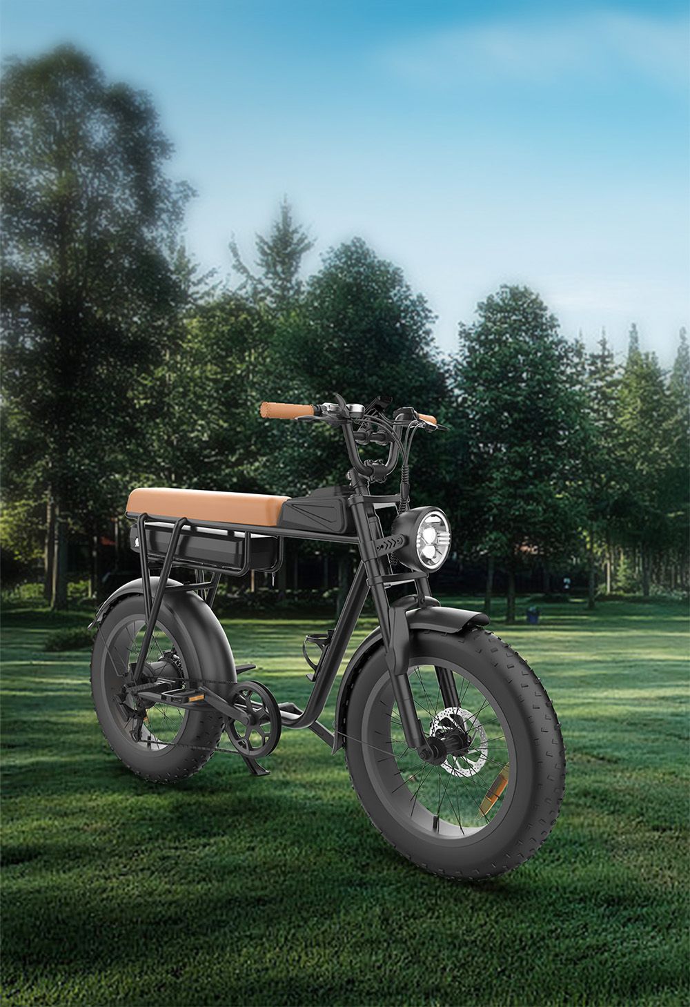 YAMALI FXH-006 Electric Bike  350W Motor  48V 18Ah Battery  20*4'' Fat Tires  40km/h Max Speed  50km Range  Shimano 7 Speed  Fr