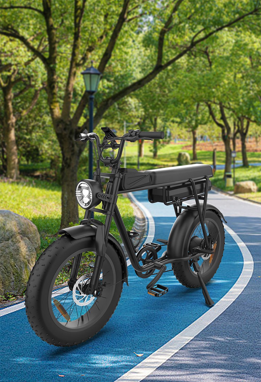 YAMALI FXH-006 Electric Bike  350W Motor  48V 18Ah Battery  20*4'' Fat Tires  40km/h Max Speed  50km Range  Shimano 7 Speed  Fr