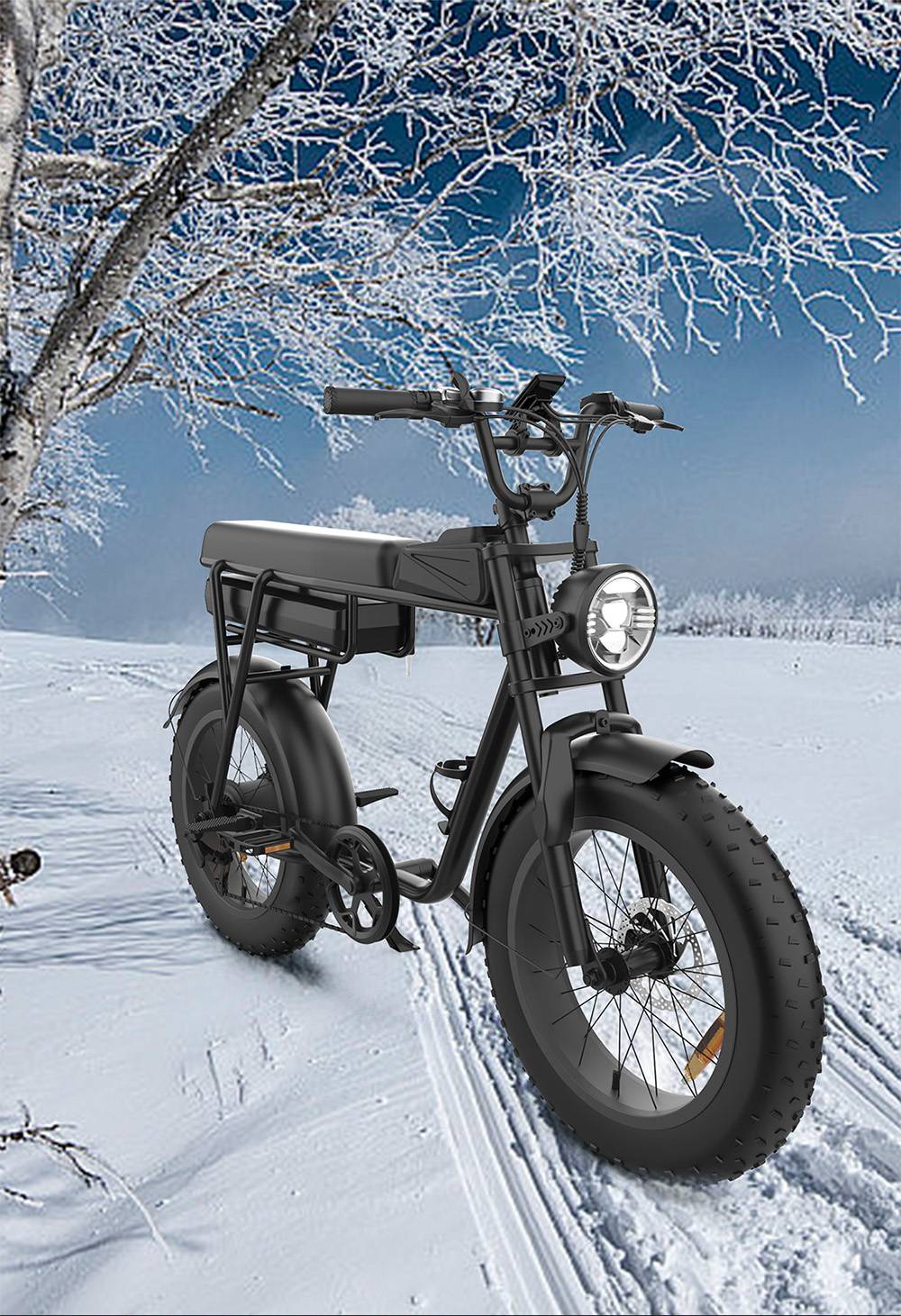 YAMALI FXH-006 Electric Bike  350W Motor  48V 18Ah Battery  20*4'' Fat Tires  40km/h Max Speed  50km Range  Shimano 7 Speed  Fr