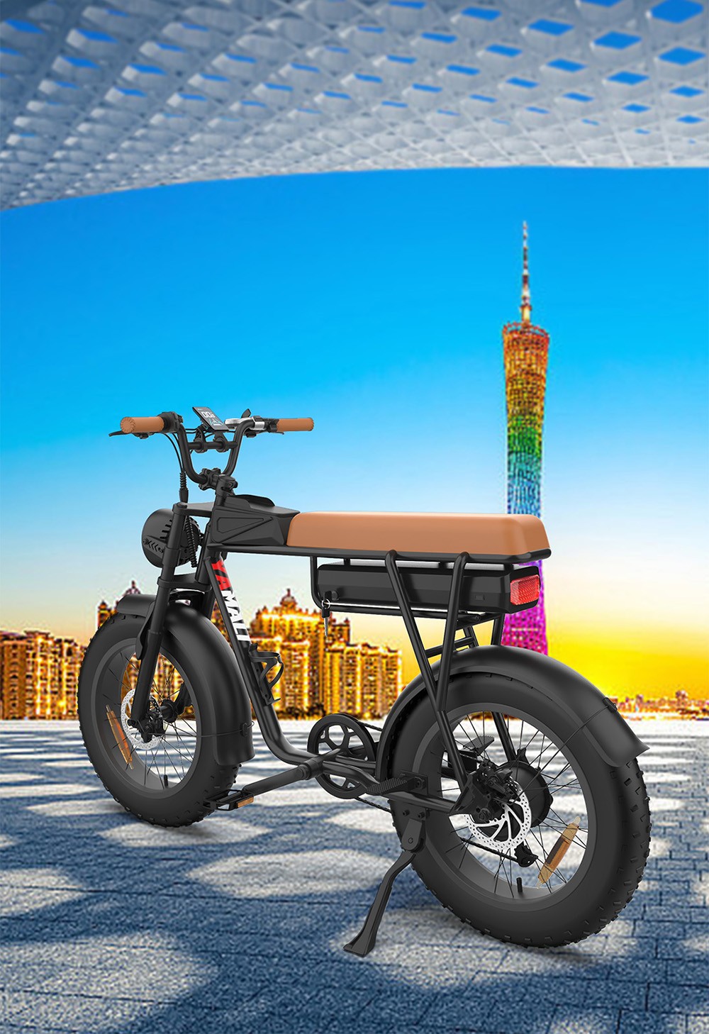 YAMALI FXH-006 Electric Bike  1000W Motor  48V 20Ah Battery  20*4'' Fat Tires  50km/h Max Speed  60km Range  Shimano 7 Speed  F