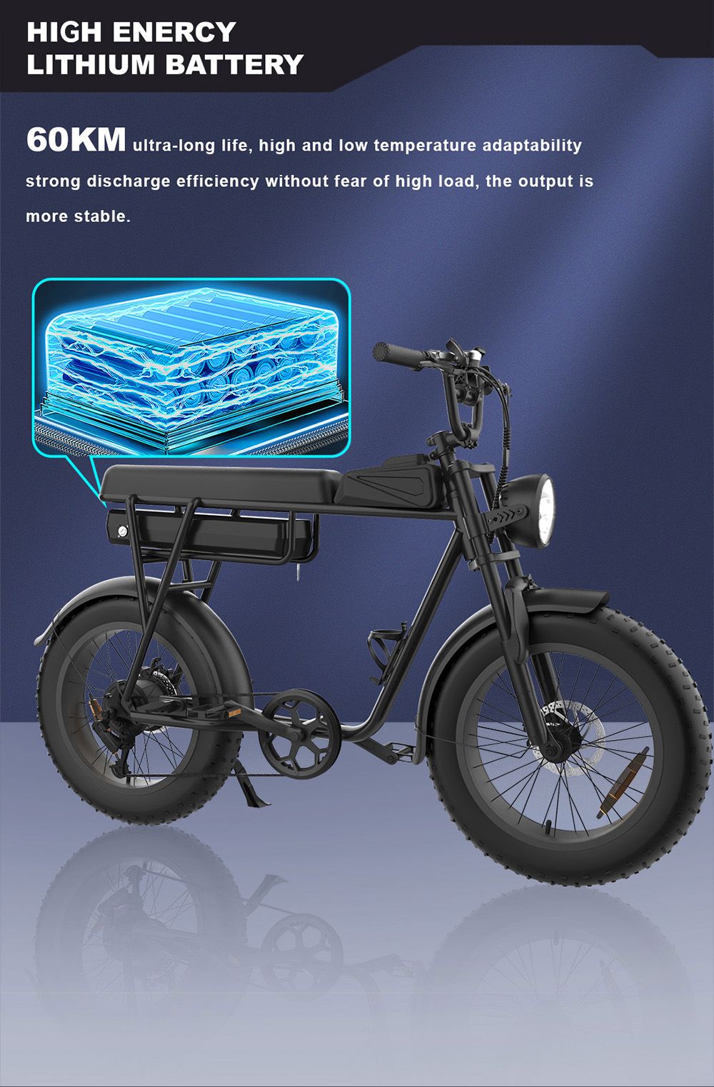 YAMALI FXH-006 Electric Bike  1000W Motor  48V 20Ah Battery  20*4'' Fat Tires  50km/h Max Speed  60km Range  Shimano 7 Speed  F