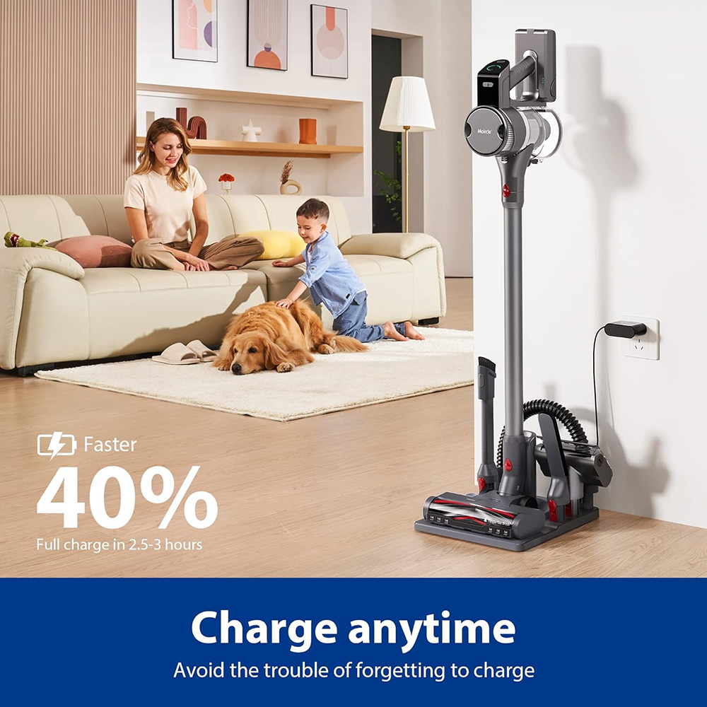 Maircle S3-MATE B Cordless Vacuum Cleaner  with Store and Charge 2-in-1 Dock  40min Runtime  30kPa Power Suction  LED Control D