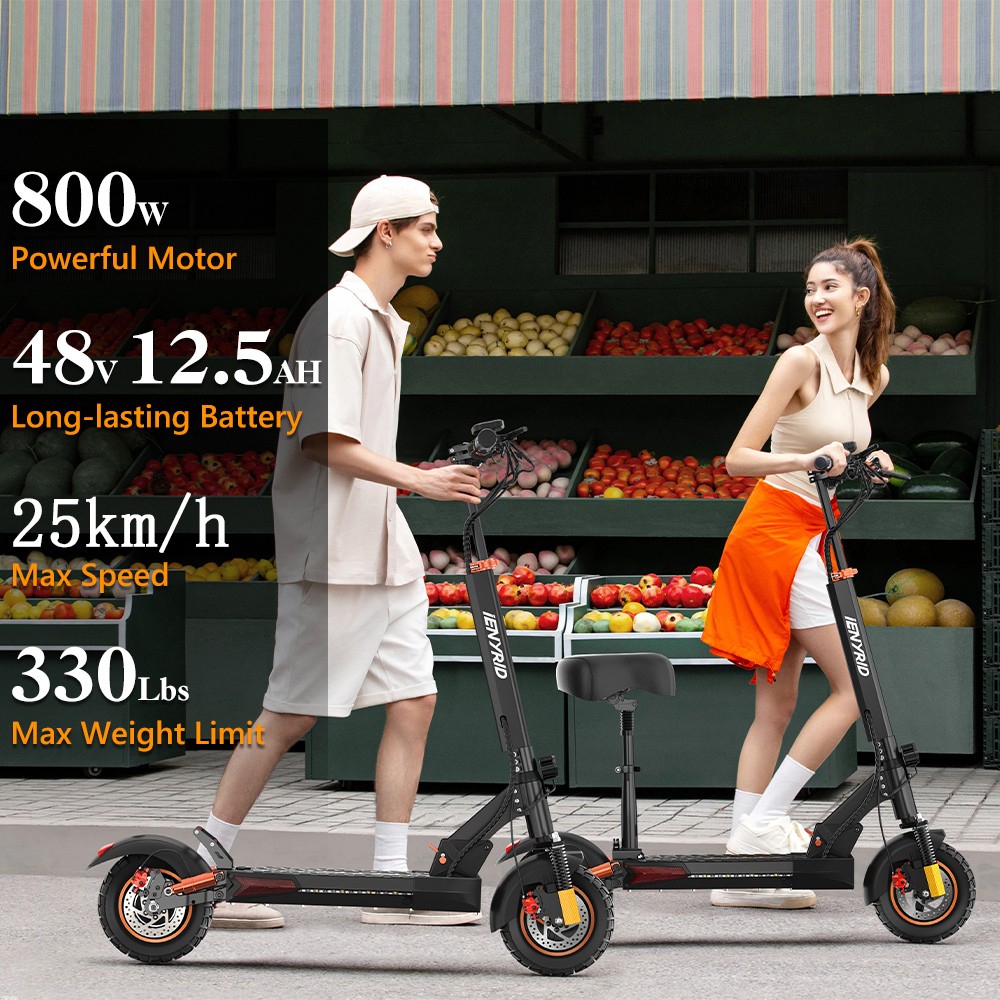 IENYRID M4 Pro S  Electric Scooter  800W Motor  48V 12 5AH Battery  10-inch Tire  45km/h Max Speed  20-30km Range  Dual Disc Br