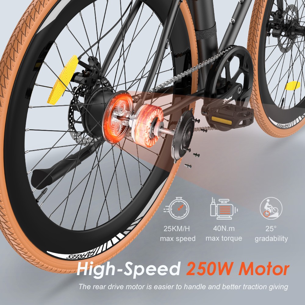 Fafrees F1 Electric Bike  250W Motor  36V 10AH Battery  CST 700C*38C Tires  25km/h Max Speed  90km Max Range  Dual Mechanical D