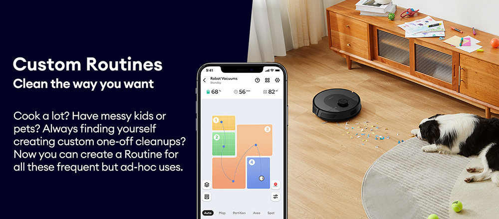 Ultenic D10 Robot Vacuum Cleaner  15min LiDAR Quick Map  4000Pa Suction  120min Runtime  Carpet Auto-Boost  No-Go Zone  Time Sc