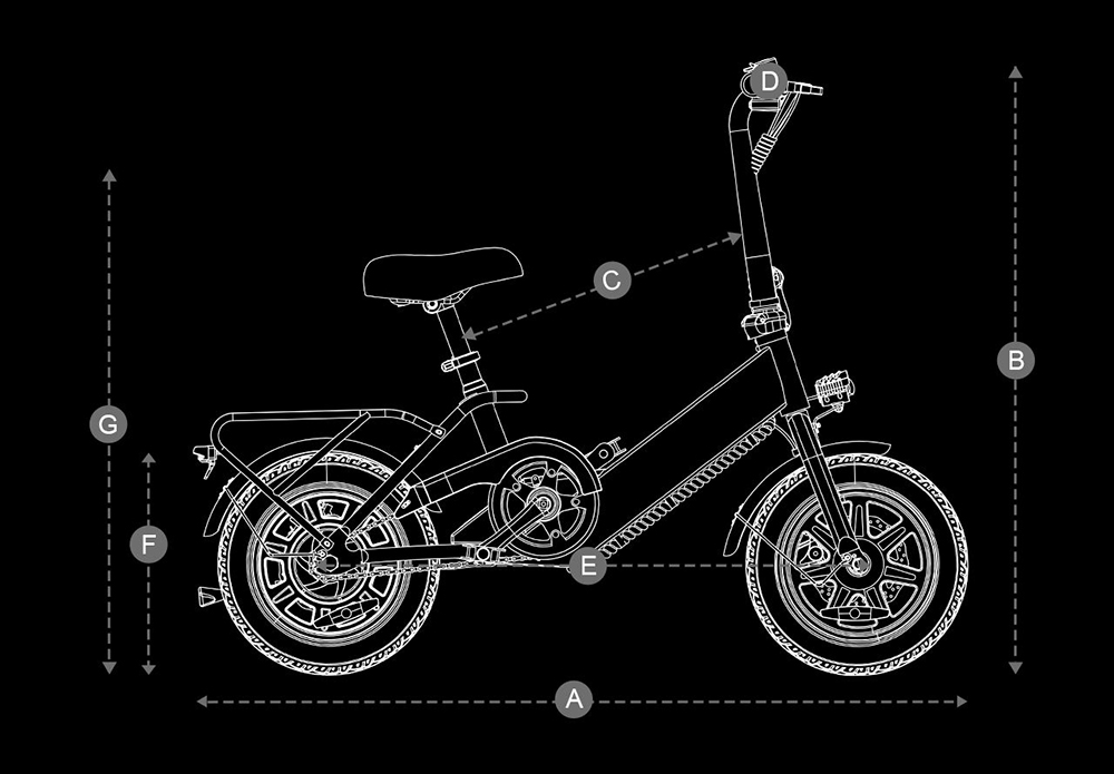 DYU C3 Folding Electric Bike  250W Motor  36V 7 5AH Battery  14 Inch Tires  25km/h Max Speed  37km Range  Front 