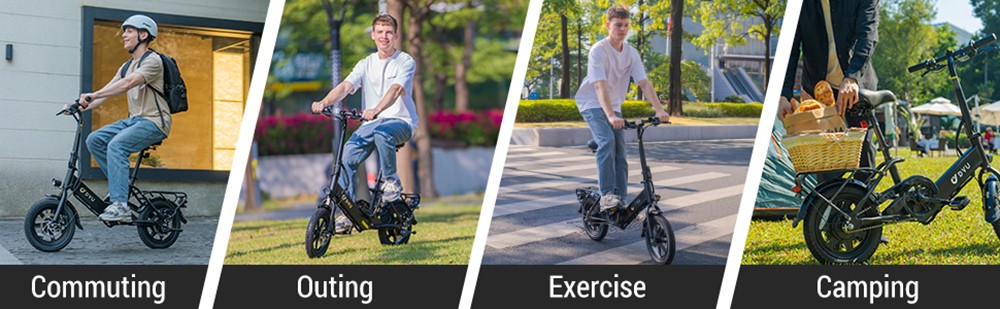 DYU C3 Folding Electric Bike  250W Motor  36V 7 5AH Battery  14 Inch Tires  25km/h Max Speed  37km Range  Front 