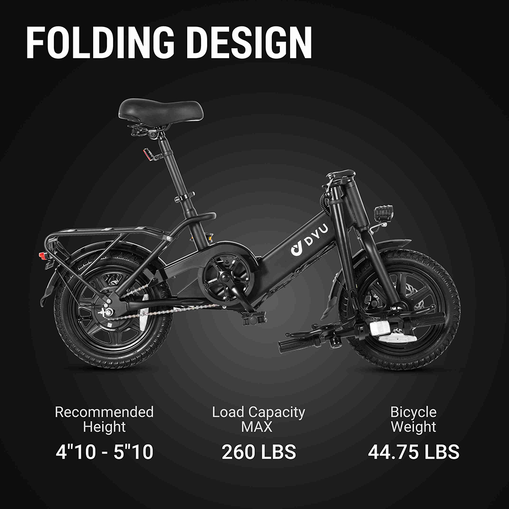 DYU C3 Folding Electric Bike  250W Motor  36V 7 5AH Battery  14 Inch Tires  25km/h Max Speed  37km Range  Front 