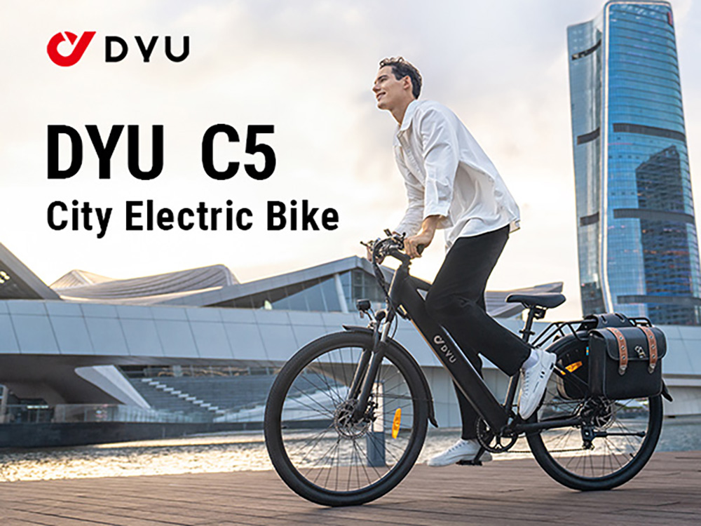 DYU C5 City Electric Bike  250W Motor  48V 10AH Battery  27 5 Inch Tire  25km/h Max Speed  65km Range  Dual Disc Brakes  Shiman