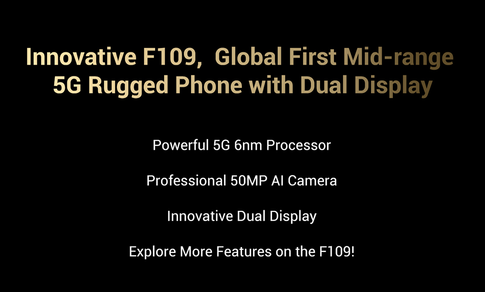 FOSSiBOT F109 5G Rugged Phone  with Dual Display  6 475inch Screen  8GB RAM 256GB ROM  50MP AI Camera  10600mAh Battery  Androi