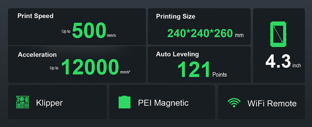 Artillery Sidewinder X4 Plus 3D Printer  500mm/s Print Speed  300*300*400mm Build Volume  XY-Metal Linear Guide Rail  Auto Leve