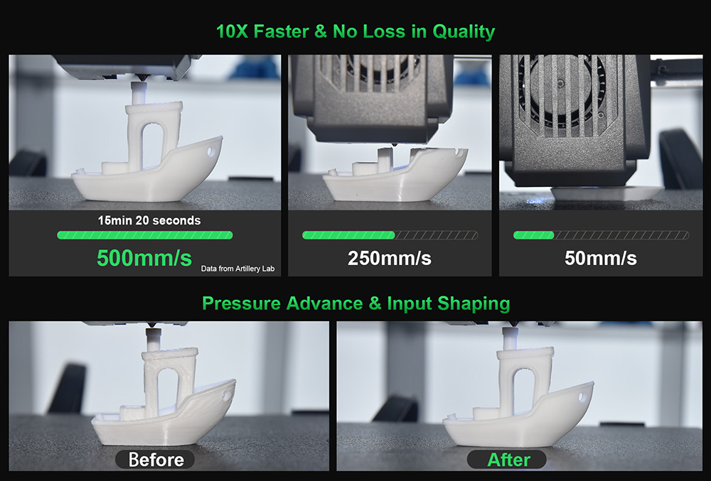 Artillery Sidewinder X4 Plus 3D Printer  500mm/s Print Speed  300*300*400mm Build Volume  XY-Metal Linear Guide Rail  Auto Leve