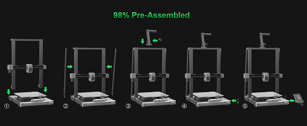 Artillery Sidewinder X4 Plus 3D Printer  500mm/s Print Speed  300*300*400mm Build Volume  XY-Metal Linear Guide Rail  Auto Leve