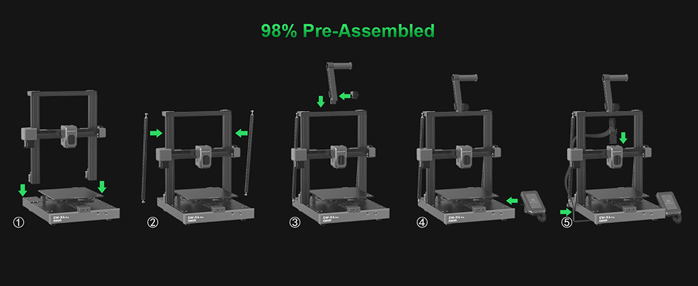 Artillery Sidewinder X4 Pro 3D Printer  240*240*260mm  500mm/s Printing Speed  X Y-axis Linear Rail  Direct Drive Extruder  81 