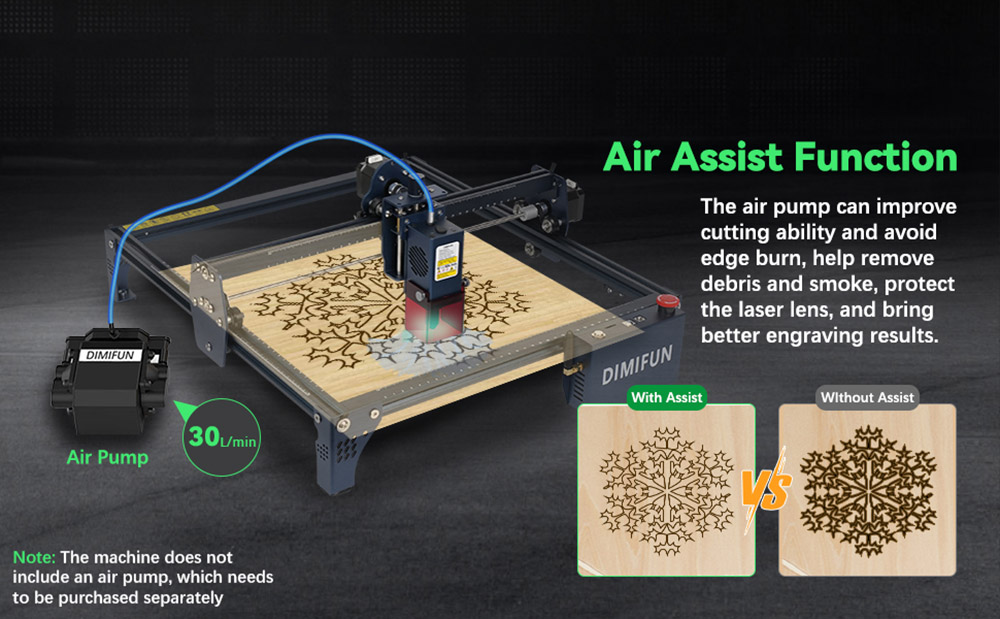 DIMIFUN DM6 B12 12W Laser Engraving Machine  Eye Protection  0 01mm Accuracy  0 06mm Spot  12000mm/min Speed  330*330mm - EU Pl