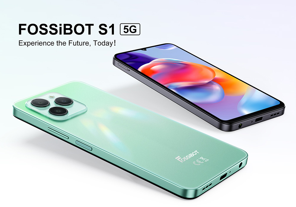 FOSSiBOT S1 5G 6GB 128GB Smartphone  6 745-Inch Screen  50MP Camera  4900mAh Battery with 10W Charging  NFC GPS Android 14 - Bl