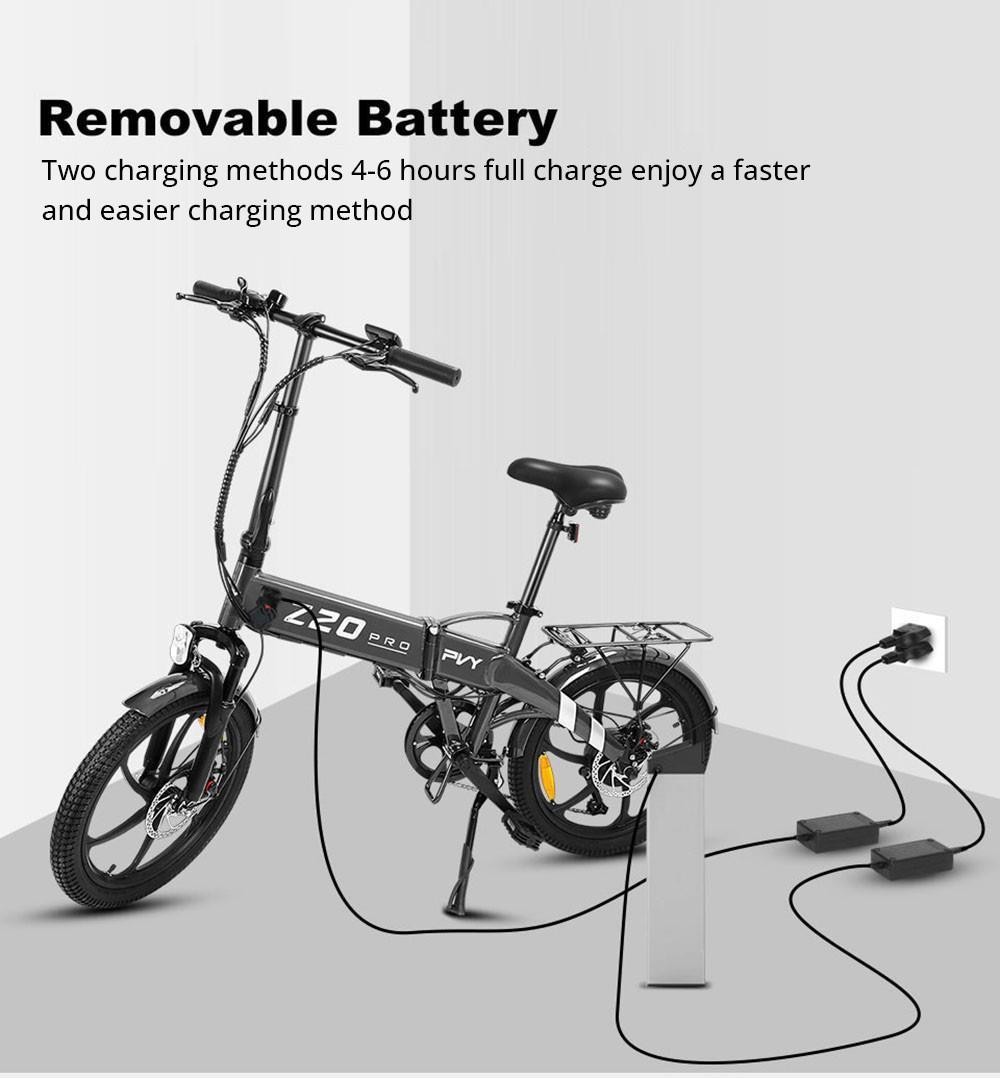 PVY Z20 Pro Electric Bike  250W Hub Motor  36V 10 4Ah Removable Battery  20 Inch Tire  25km/h Max Speed  80-100km Range  Mechan