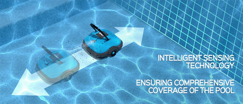 WYBOT WY1102 Cordless Pool Robot Vacuum  Dual Motor  Max 50min Runtime  Up to 525sq ft  for Flat-bottom Pools  Blue