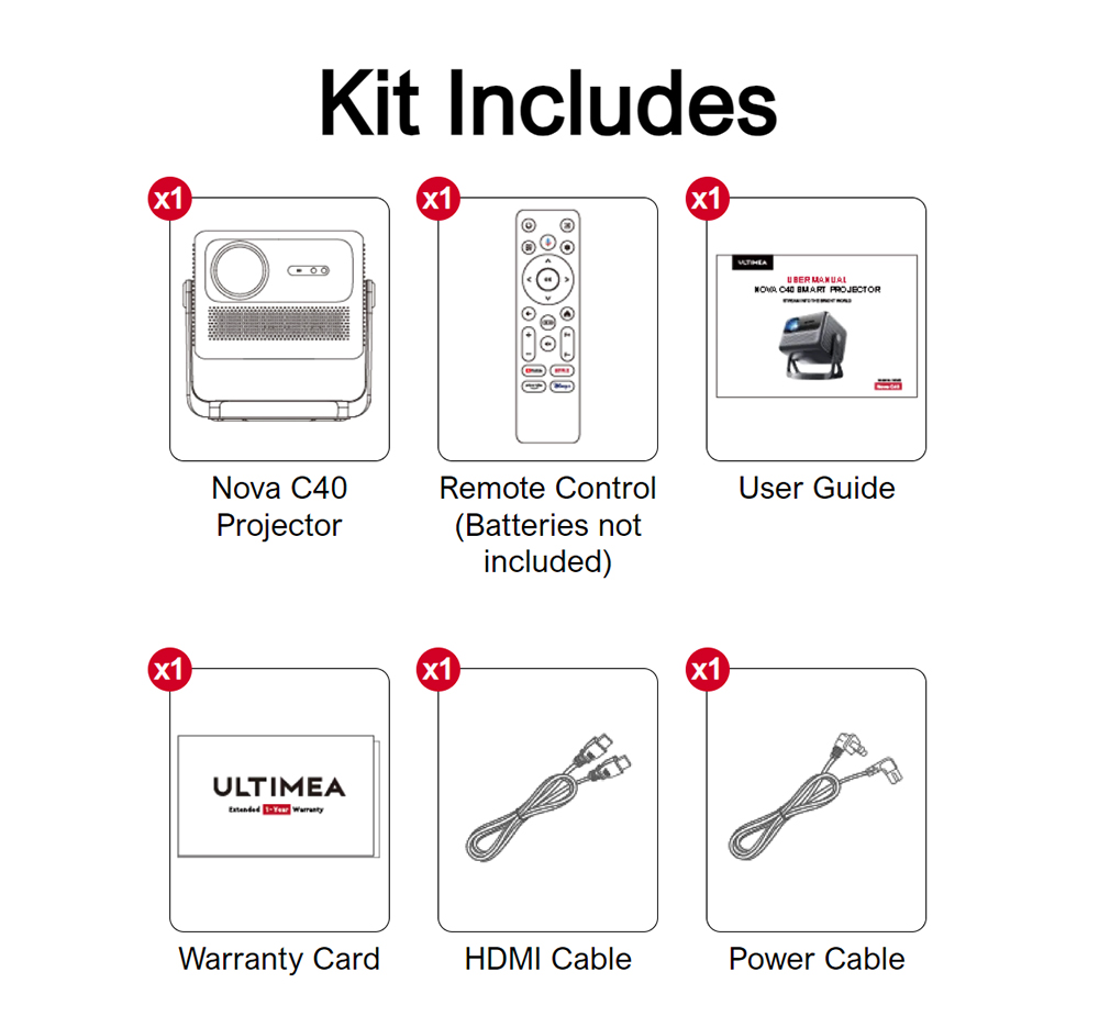 ULTIMEA Nova C40 Projector with Gimbal Stand  600 ANSI  4K Decoding  Native 1080P  Bluetooth 5 3  Android TV 11 0  Dolby Audio 