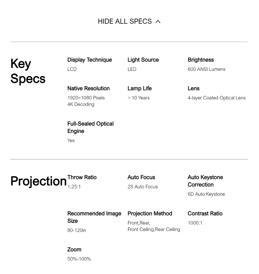 ULTIMEA Nova C40 Projector with Gimbal Stand  600 ANSI  4K Decoding  Native 1080P  Bluetooth 5 3  Android TV 11 0  Dolby Audio 