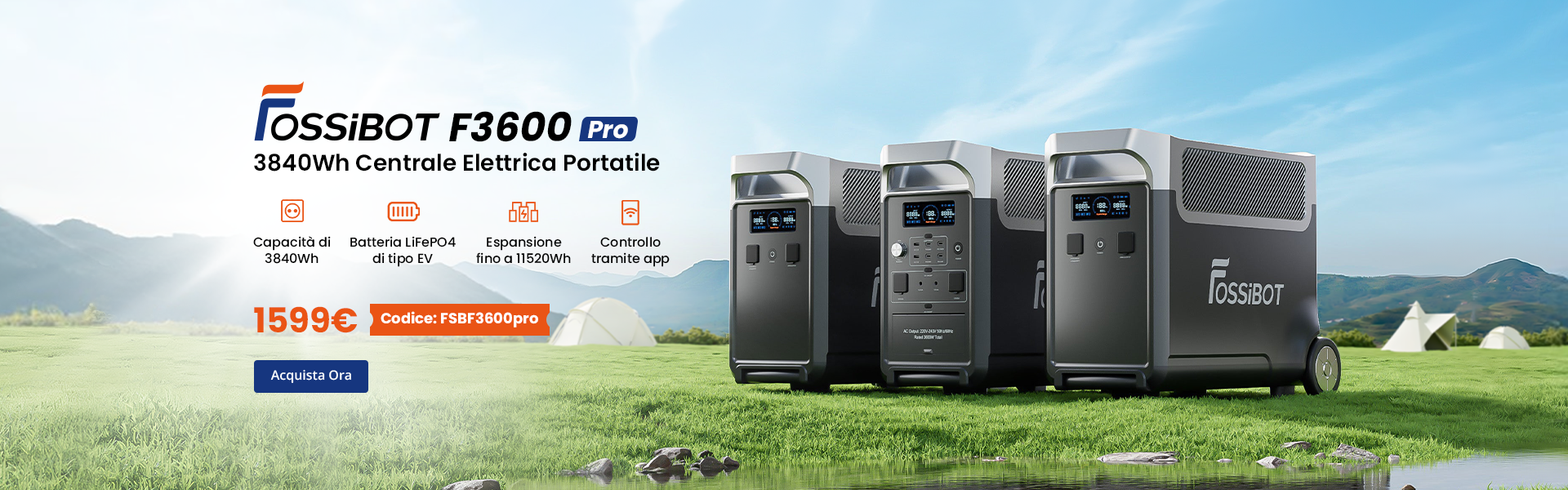 FOSSiBOT F3600 Pro Centrale Elettrica Portatile