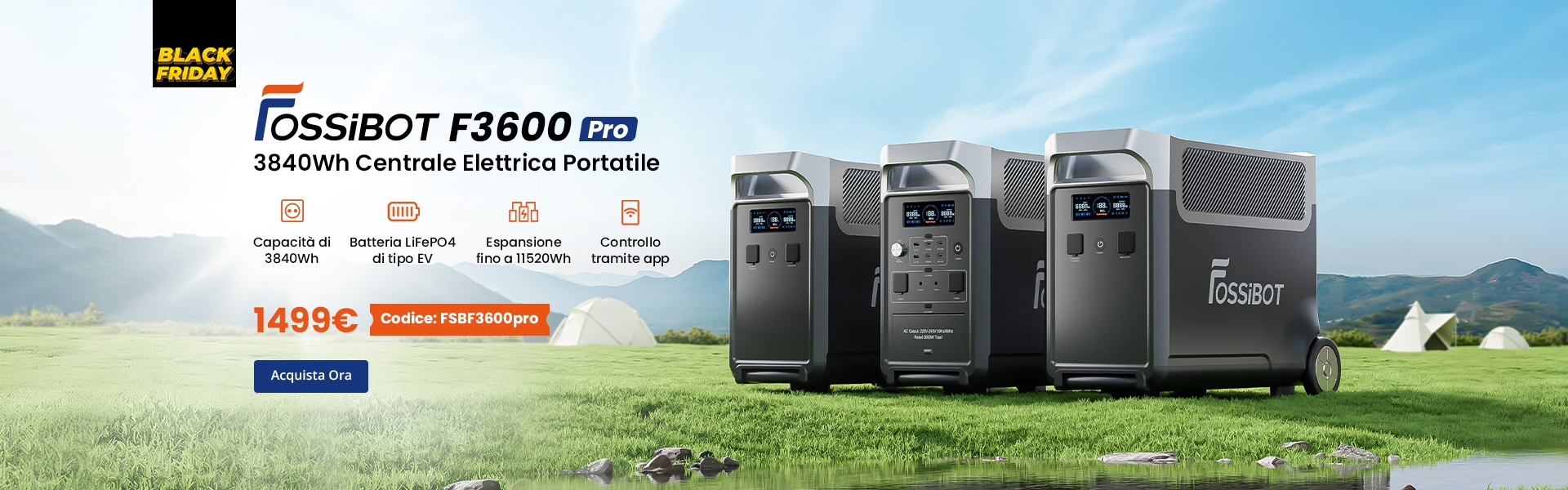 FOSSiBOT F3600 Pro Centrale Elettrica Portatile